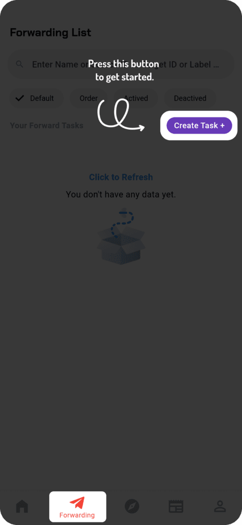 auto forward telegram create task