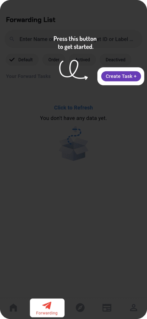 auto forward telegram create task