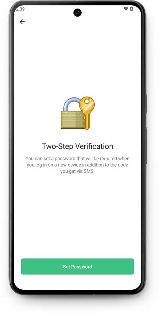 Choose Two-Step Verification: Set a Strong Password
