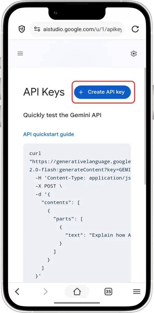 Create New API Key