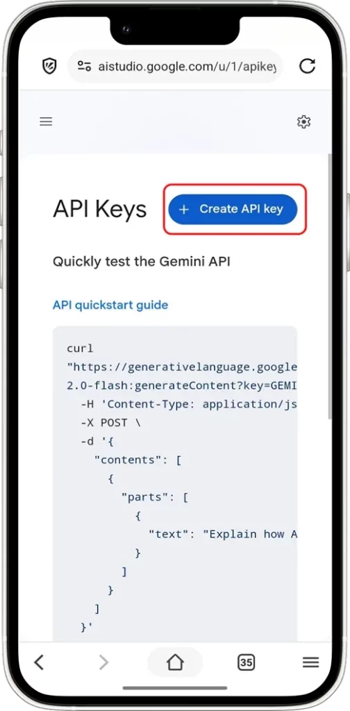 Create New API Key
