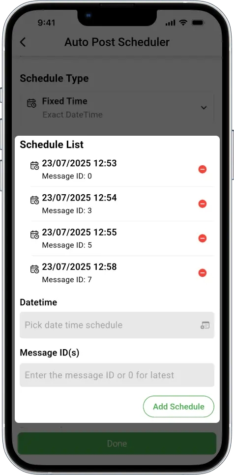 schedule Telegram message posting