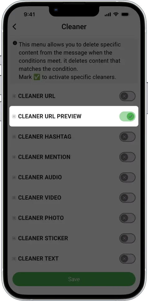 telegram auto forward cleaner and filters: URL Preview