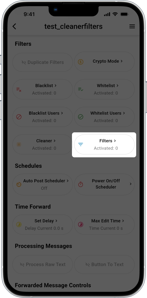 Filters Feature
